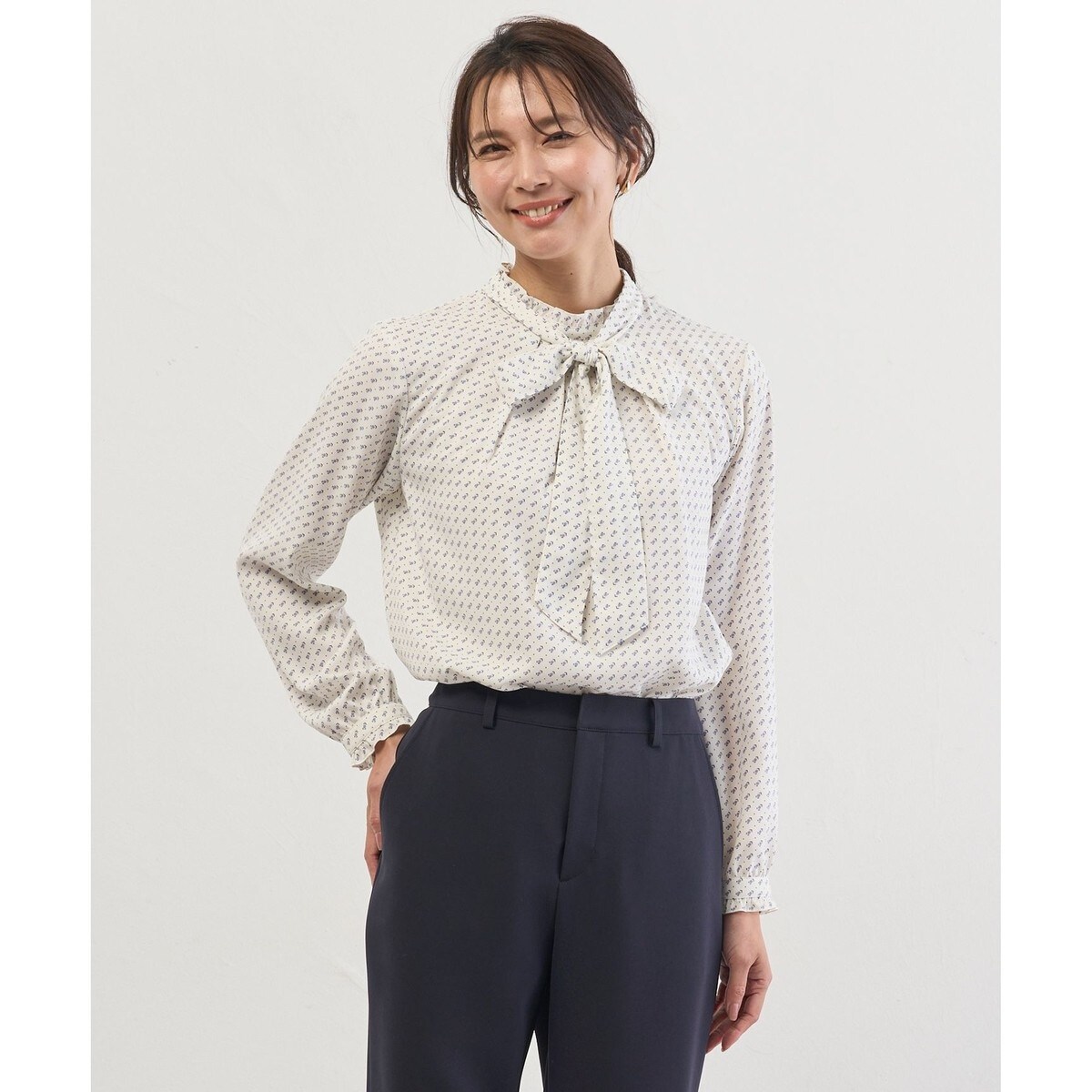 洗える】BEZ コットンリネン ギンガム チュニック ブラウス | J