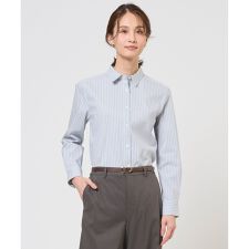 BEZコットンナイロン ストライプ シャツ ブラウス