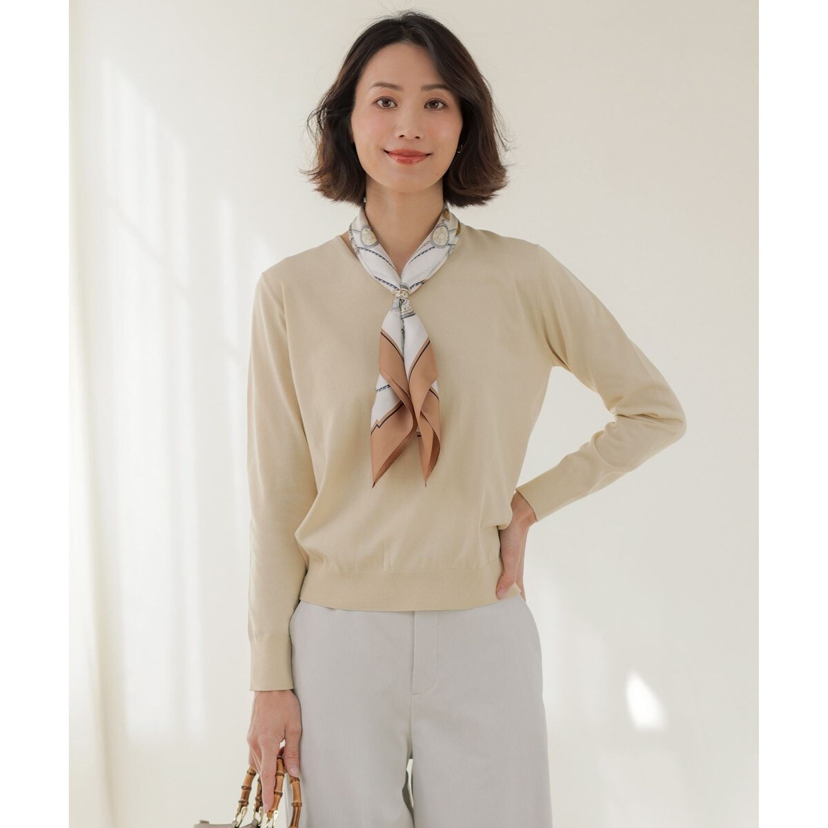 HIGH GAUGE BASIC Vネック ニット