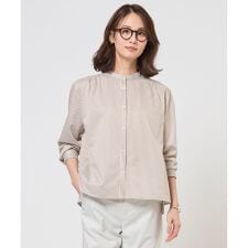 ストライプジャガード バンドカラー カットソー