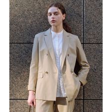 セルロースリネンストレッチ ダブル ジャケット