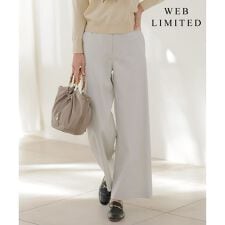 【WEB限定】セルロースリネンストレッチ ワイドストレート パンツ