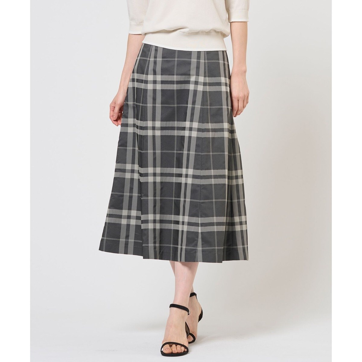 ブロックチェックジャガード フレア スカート | Jプレス(J.PRESS
