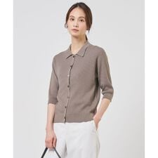 LINEN COTTON ポロ ニット