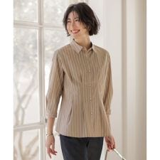 TC ハイカウントストライプ シャツ ブラウス