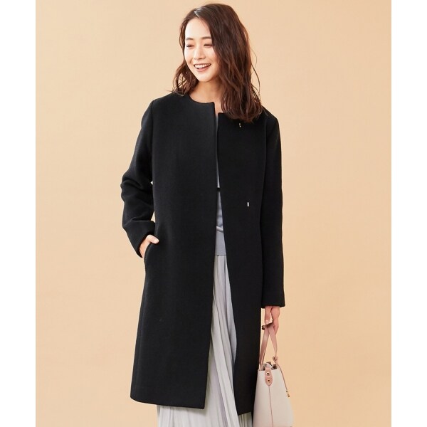 2WAY】スーペリアファインウールモッサ ノーカラーコート