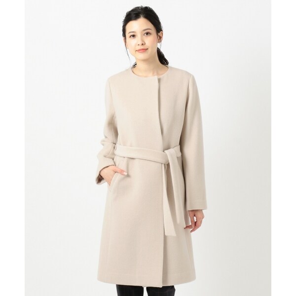 【新品】any SiS　2WAYスーペリアファインウールモッサコート 2WAY】スーペリアファインウールモッサ ノーカラーコート