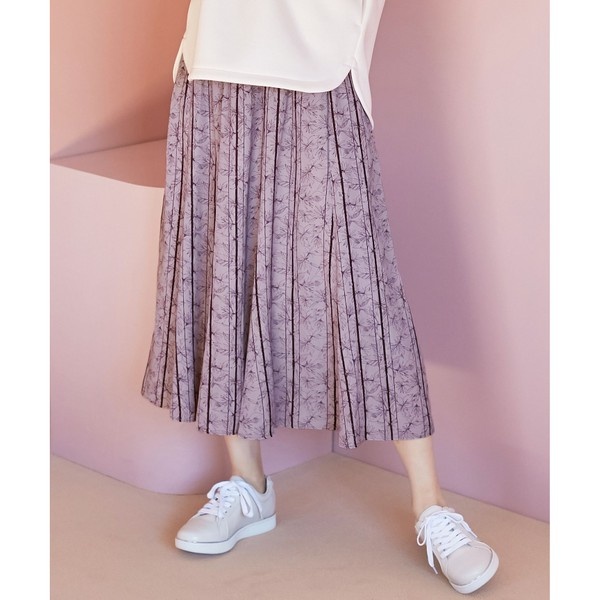 【高評価新品】anysis ストライプミックスフラワー スカート M 新品 ロングスカート