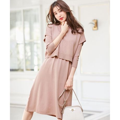 ２ｓｅｔ レイヤード ニットワンピ セット エニィスィス Any Sis Opwpnm04 ファッション通販 マルイウェブチャネル