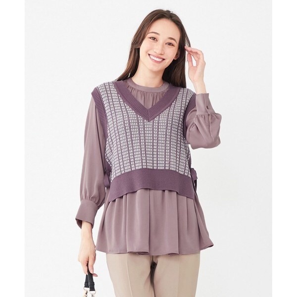 2SET】ニットベスト×チュニック ブラウス | エニィスィス(ANY SIS