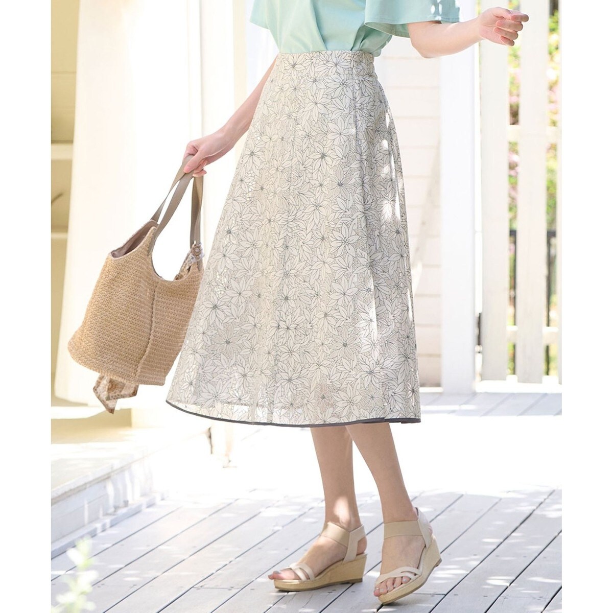 洗える】フラワーレーシーオパール スカート | エニィスィス(ANY SIS