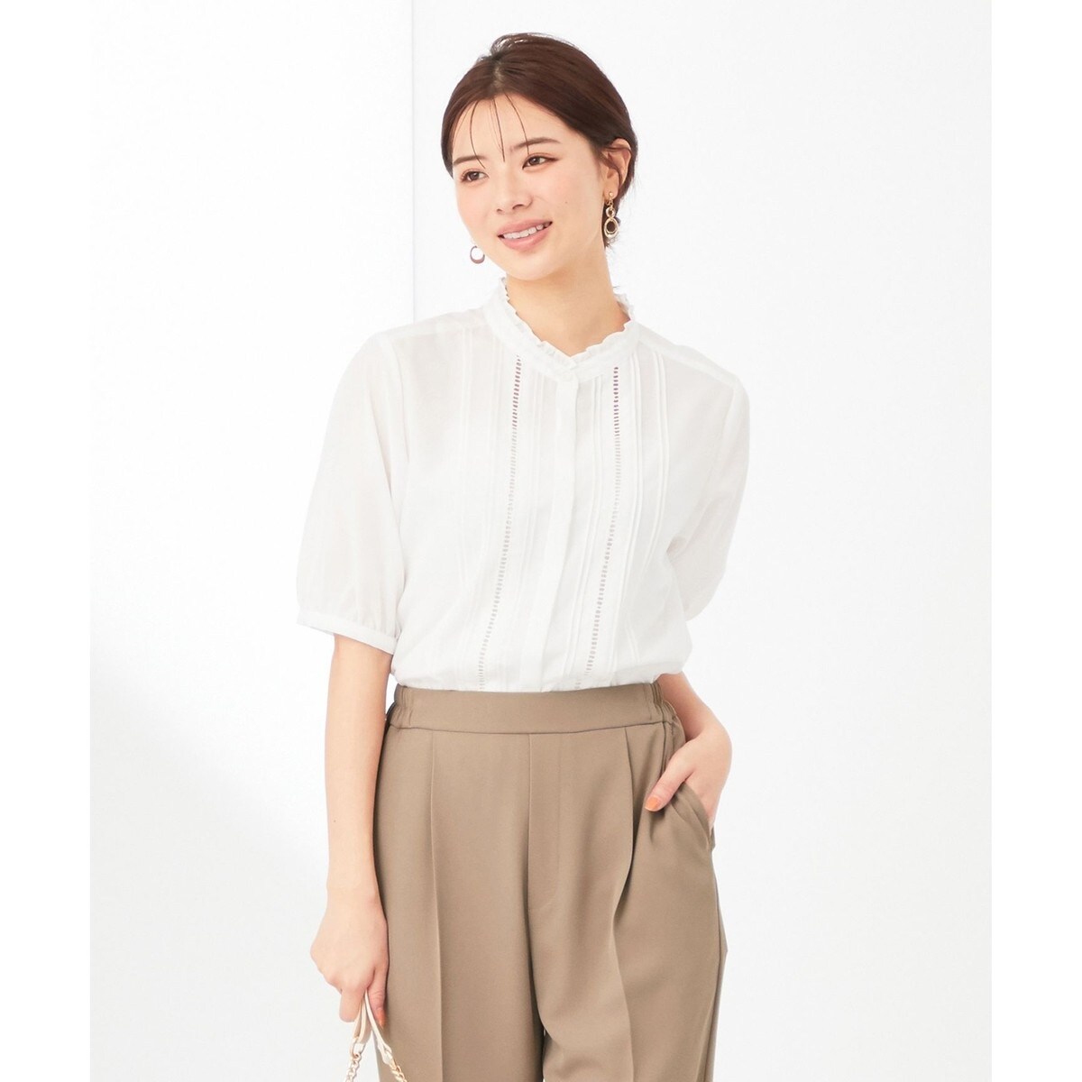 りん♪様 フリルトップス、ピンタックブラウス WEB限定】ピンタックフリルブラウス