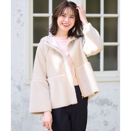 大人百花・美人百花掲載】Luxuryフェイクムートン コート 