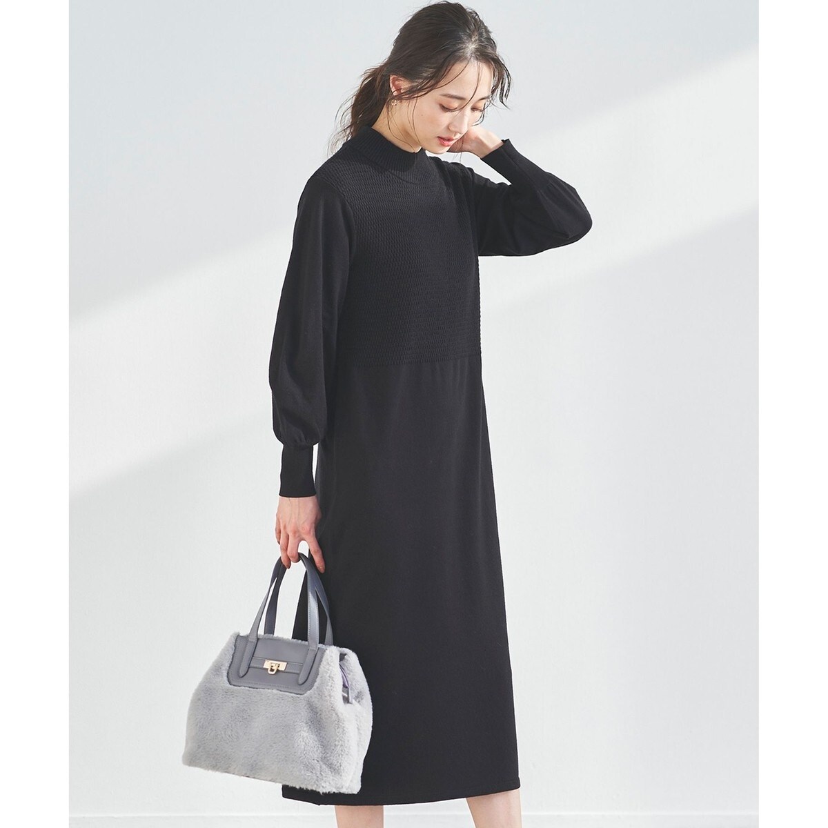 洗える】バイカラーデザインニット ワンピース | エニィスィス