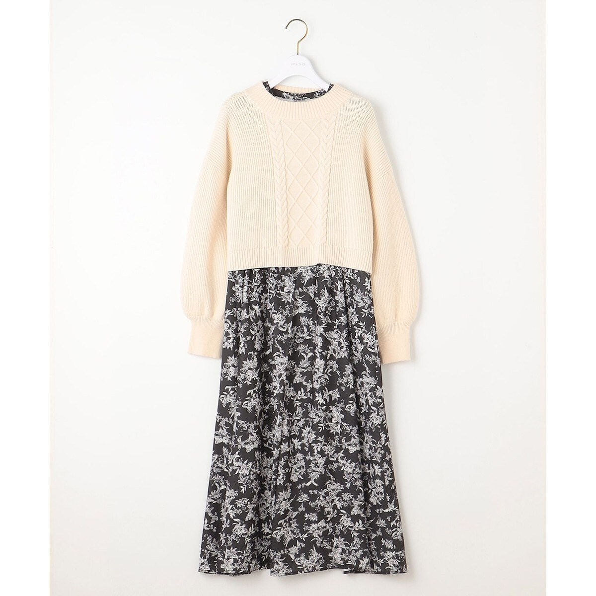 エニィスィス　【貴島明日香さんコラボ3点セット】メッシュニット×キャミワンピース any SiS｜【貴島明日香さんコラボ・3点セット】メッシュ ニット