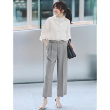 【洗える】ドライオックスタック ワイドパンツ