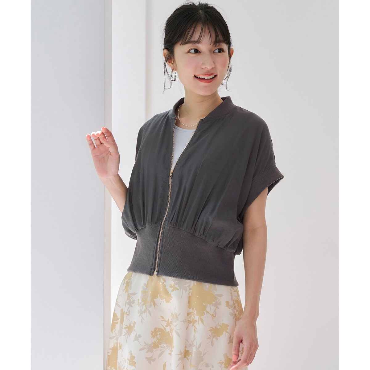 anySiS ギャザー ブルゾン 【接触冷感・速乾・UVカット】 楽天市場】【接触冷感・速乾・UVカット】ツヤテロギャザー