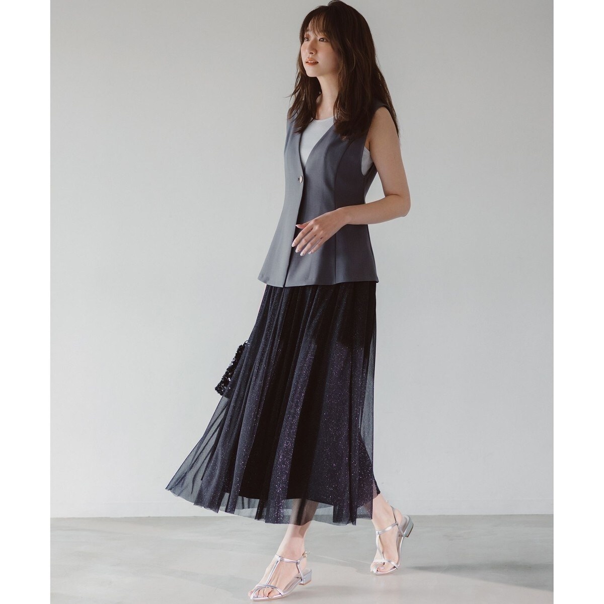 119【美品おすすめ】23区　スカートスーツ　アイボリー　ラメ入り 119【美品おすすめ】23区 スカートスーツ アイボリー ラメ入り
