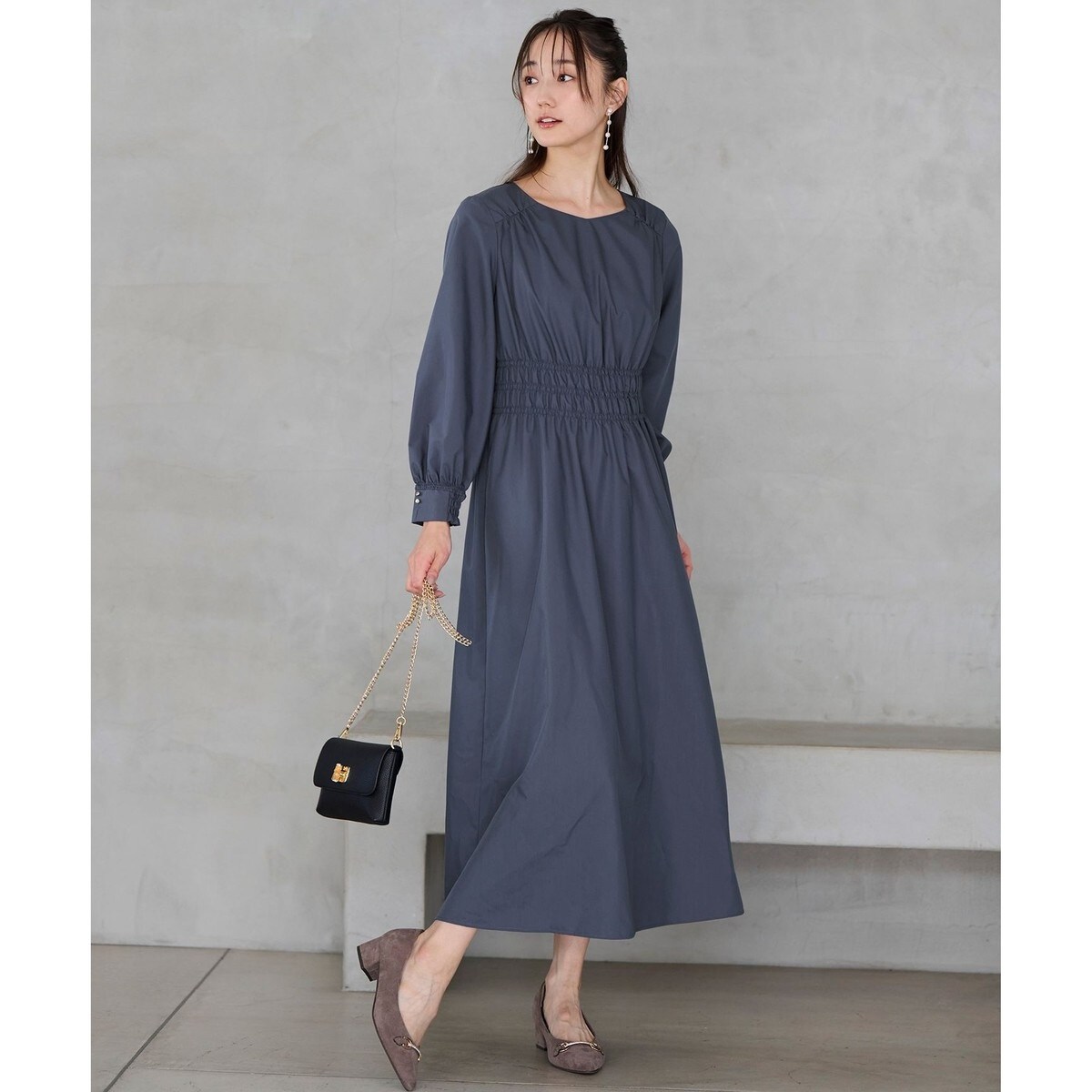 洗える】シャーリングディテール ワンピース | エニィスィス(ANY SIS