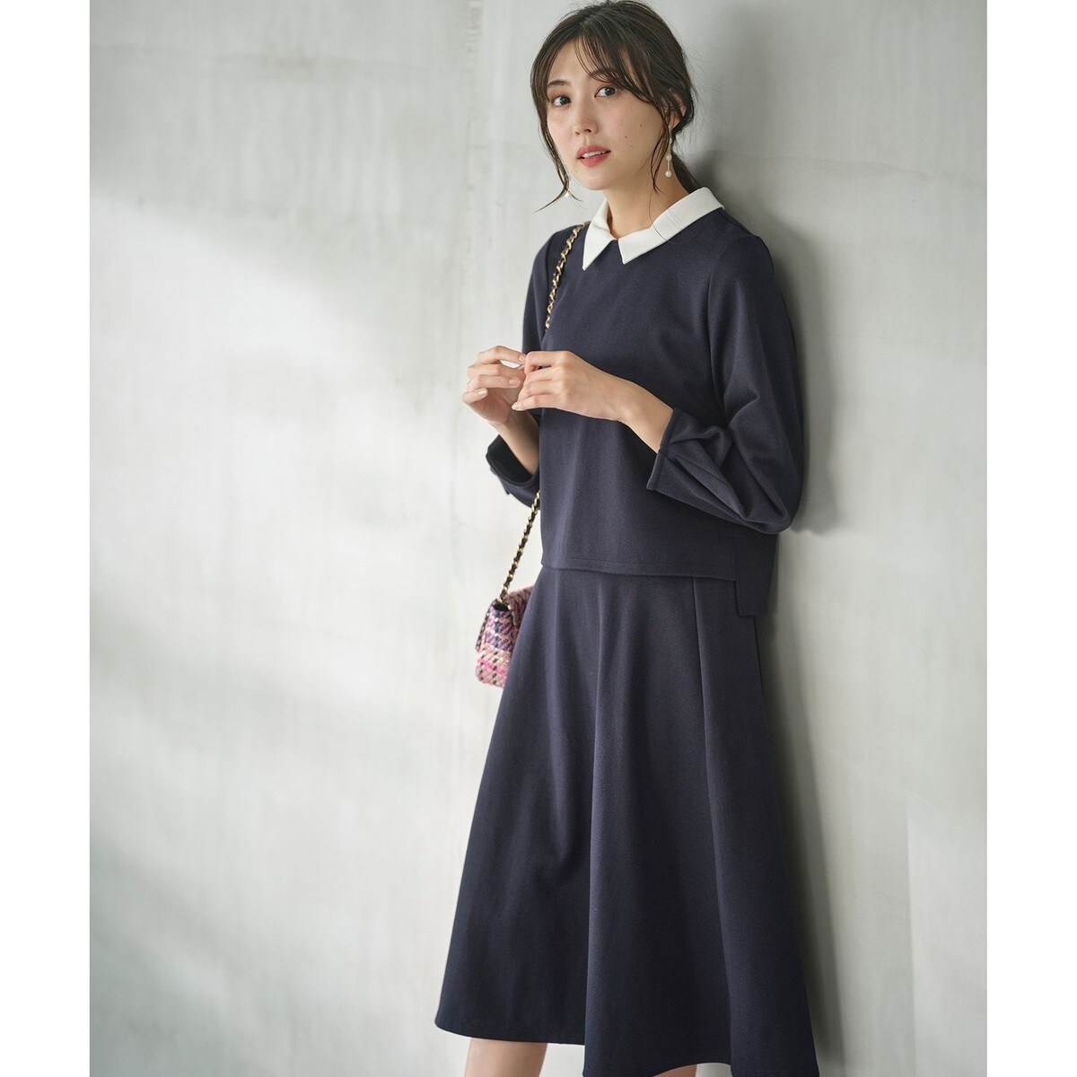 WEB・一部店舗限定】カットジャカード襟付き2WAY セットアップ