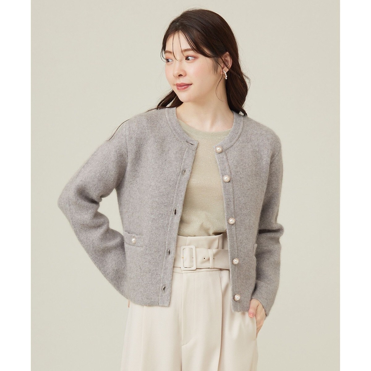 洗える】アンゴラフォックスブレンドニット ジャケット
