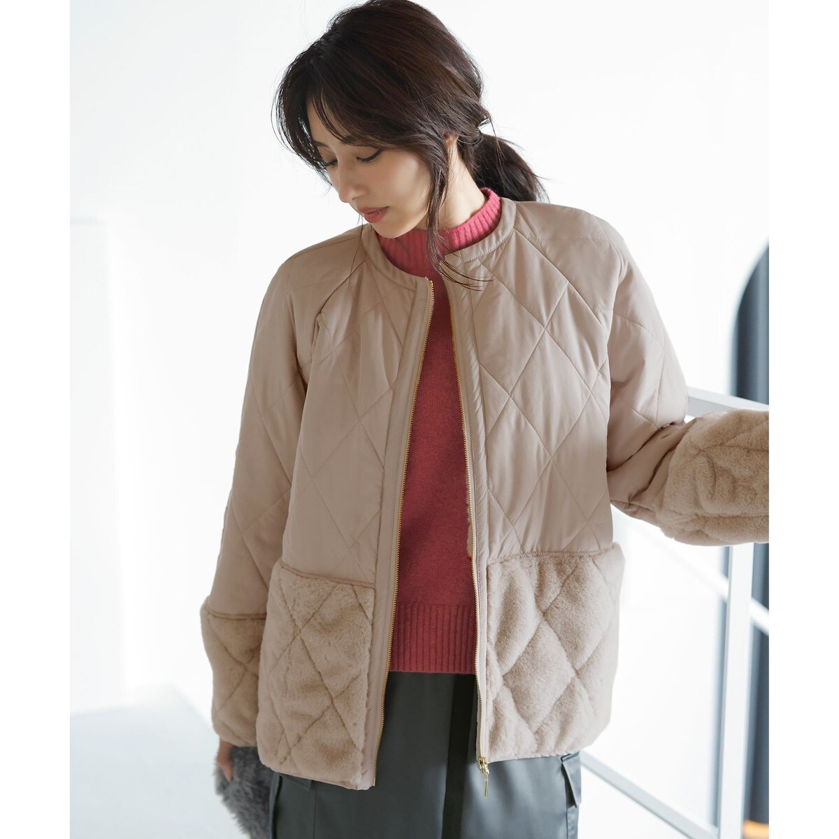 フェイクファーコンビキルティング アウター | エニィスィス(ANY SIS