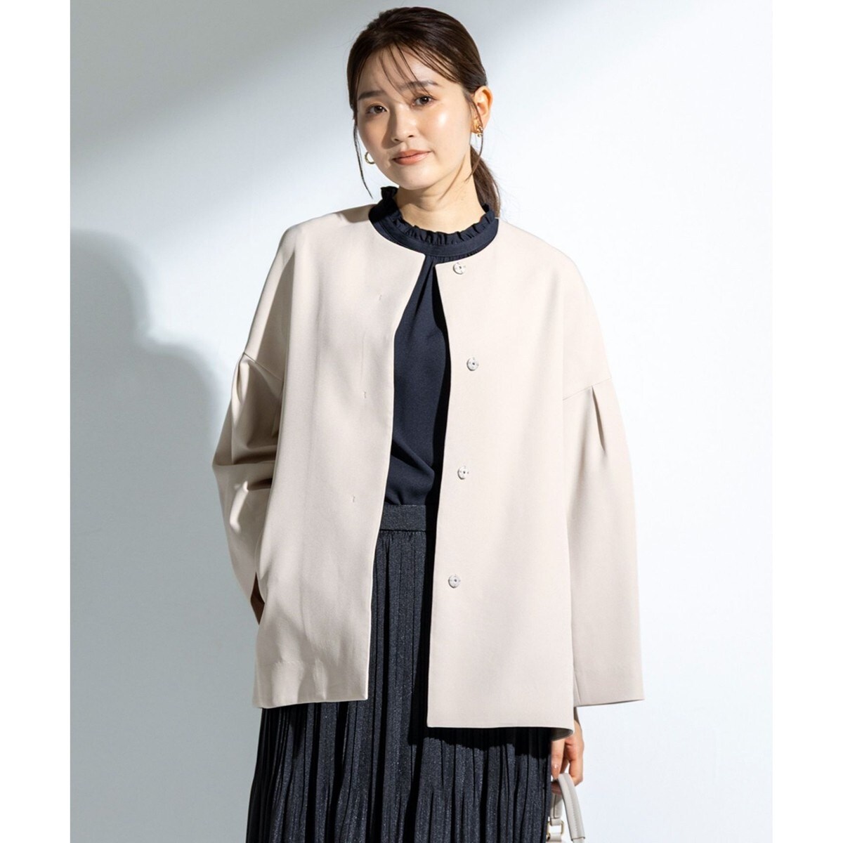 【低身長企画】ファインウールモッサスタンド ショート コート ANY SIS｜【低身長企画】ファインウールモッサスタンド ショート