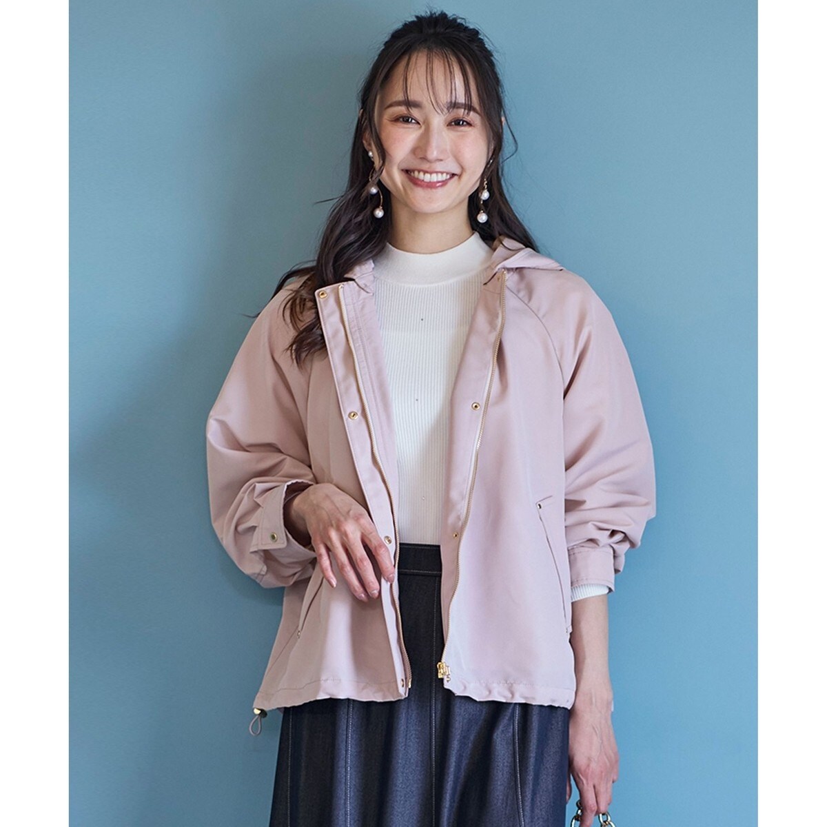 洗える／撥水】ペプラム風ライトブルゾン | インディヴィ(INDIVI