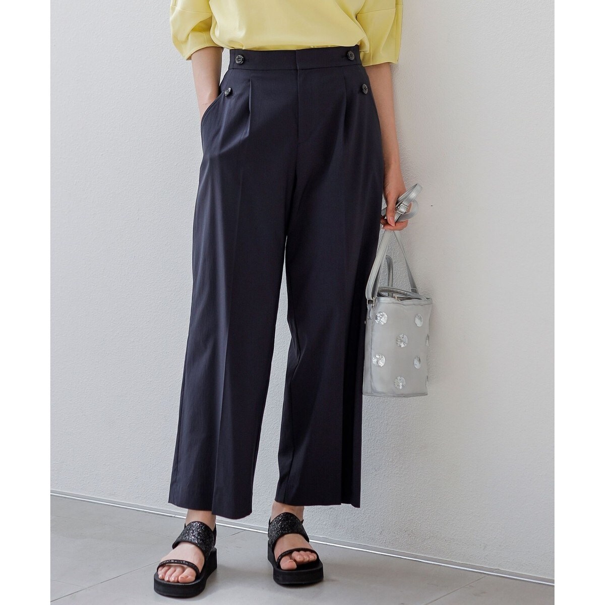 【ストレッチ・接触冷感・撥水・UVカット・洗える】エアリーストレッチ ワイドパンツ