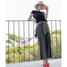 【ストレッチ・接触冷感・撥水・UVカット・洗える】エアリーストレッチ ワイドパンツ