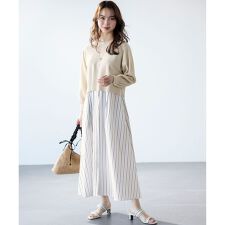 【2SET】シャツワンピ × ニット セット