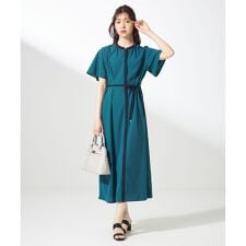 【UVケア・ストレッチ・洗える】2WAYジョーゼットジャージー ワンピース