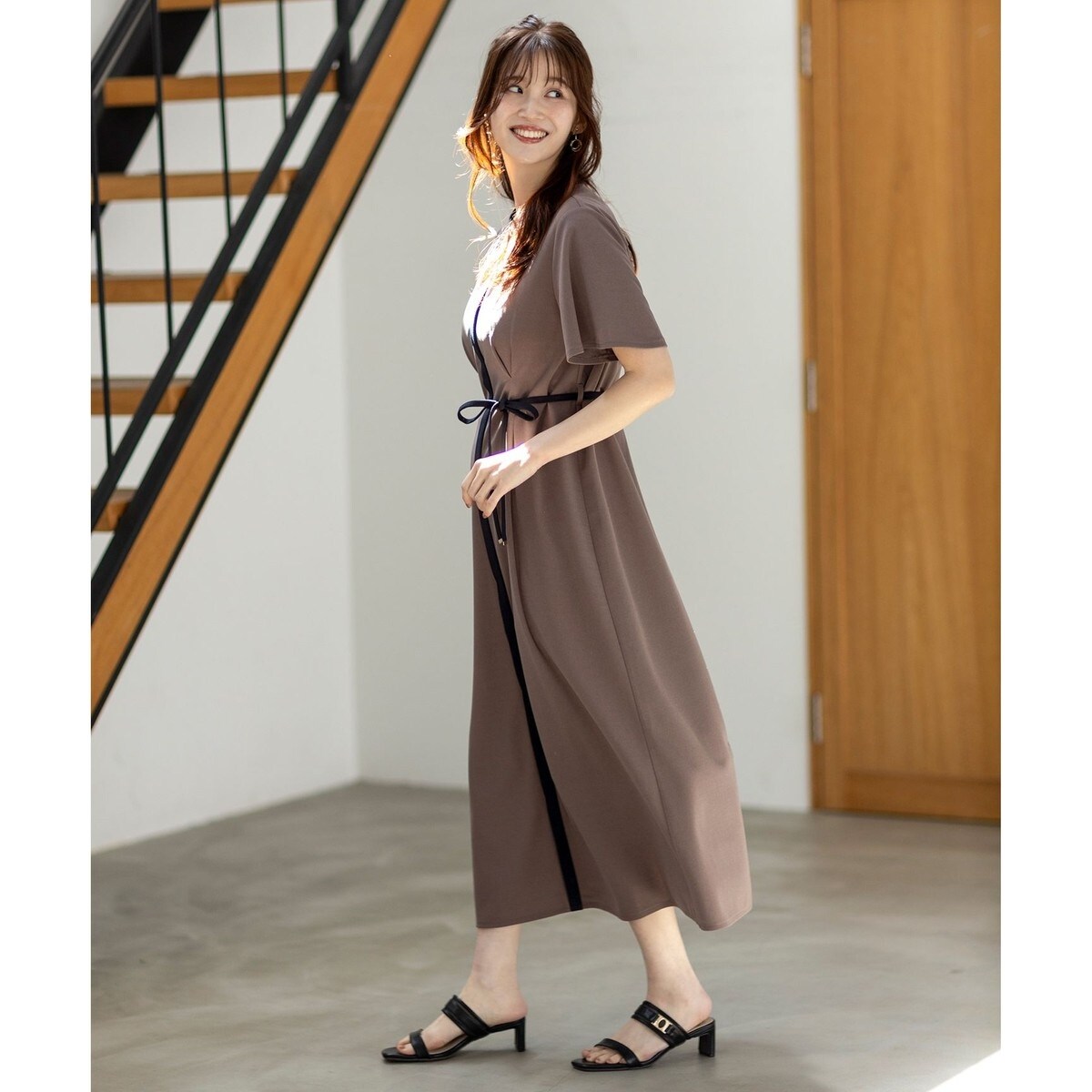 ￼ワンさん専用 UVケア・ストレッチ・洗える】2WAYジョーゼットジャージー ワンピース