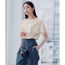 【前後着用・UVケア・洗える】2WAYジョーゼットジャージーフリル カットソー | エニィスィス(any SiS)