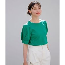 【撥水・汗ジミ防止・UVケア・洗える】スーピマスムース 袖タック Tシャツ | エニィスィス(any SiS)