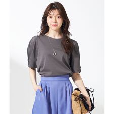 【撥水・汗ジミ防止・UVケア・洗える】スーピマスムース 袖タック Tシャツ | エニィスィス(any SiS)