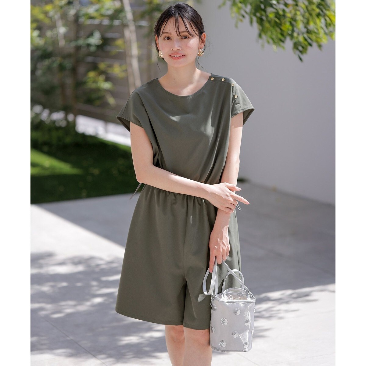 撥水・UVカット・洗える】ラッシュガードシリーズ ショートサロペット