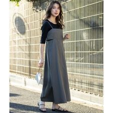 【洗える・2SET】カットデザインスタイルアップ ワンピース×ニット