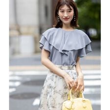 【接触冷感・吸水速乾・UVカット】サラキレイ フリル ブラウス