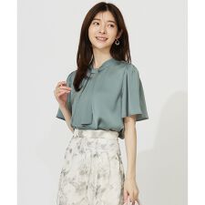 【洗える】4WAY半袖 ボウブラウス