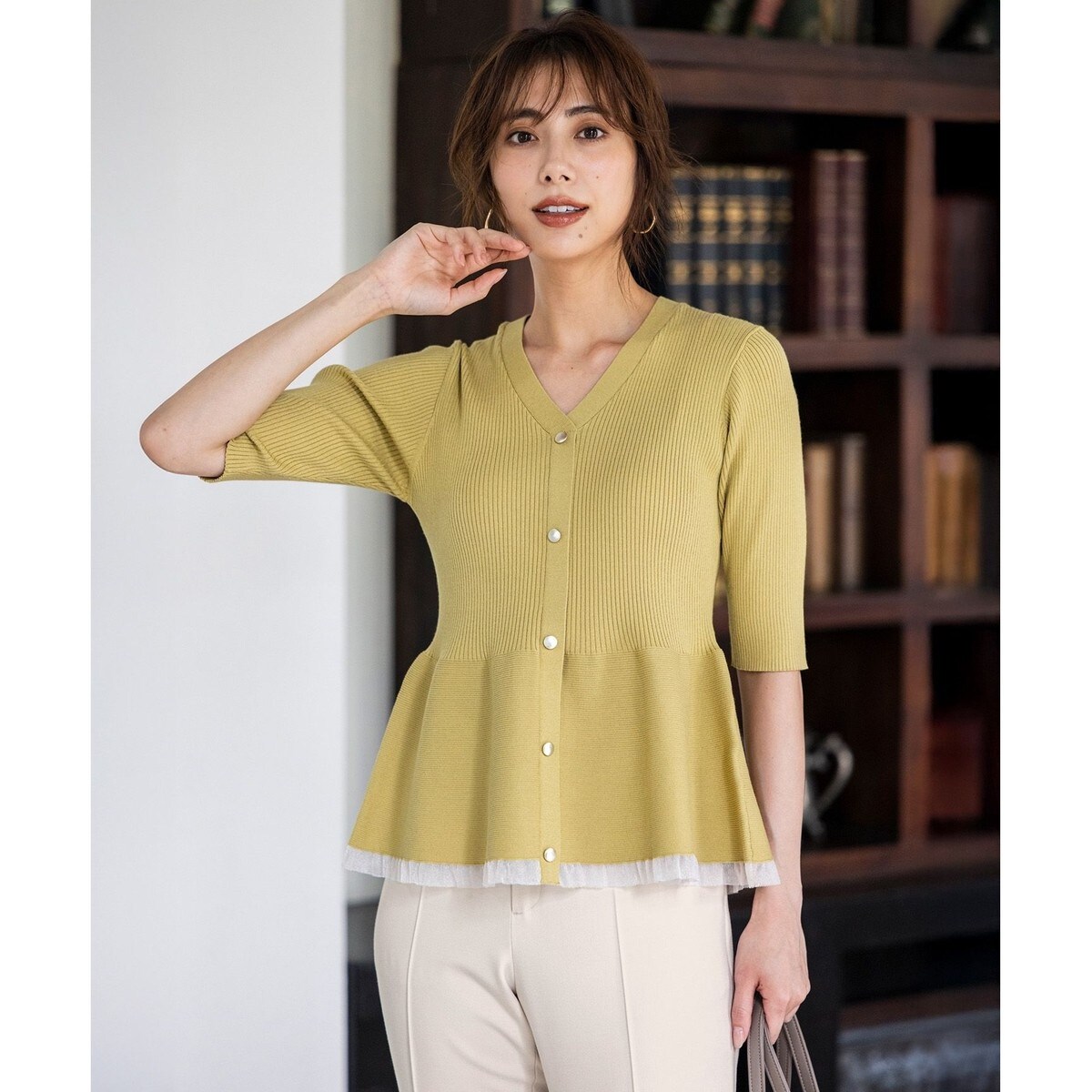 ペプラムツイードニットトップス | ラウアー(LAUIR) | マルイウェブ