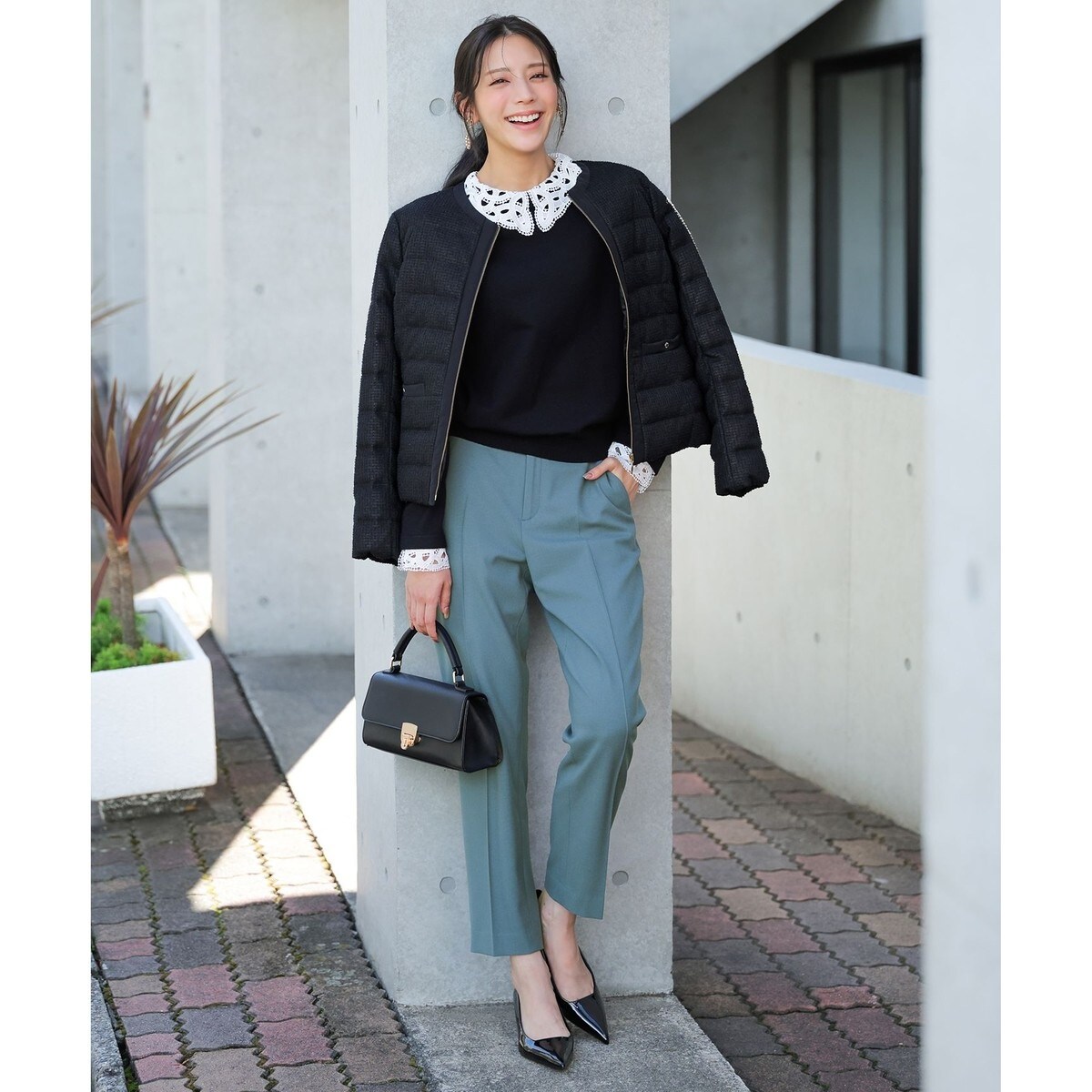 2WAY】ツイードノーカラー ダウンジャケット | エニィスィス(ANY SIS