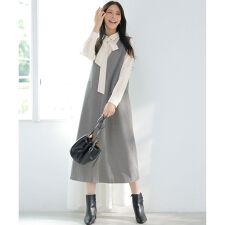 エニィスィス(ANY SIS)の【保温効果・ストレッチ】ビューティサーモ2WAYストレッチ ジャンパースカート