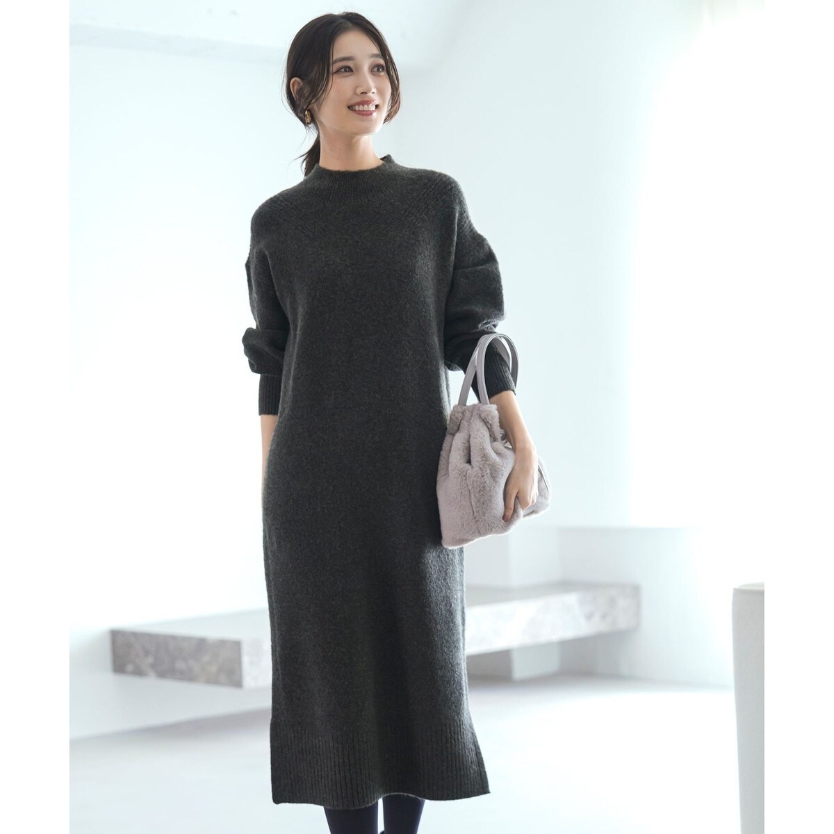 洗える】バイカラーデザインニット ワンピース | エニィスィス(ANY SIS
