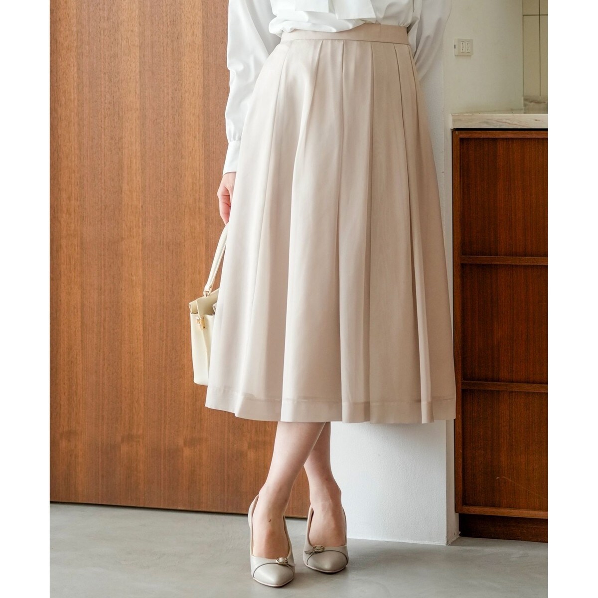 リネンビエラ起毛切り替えタックスカート | ノップドゥノッド(nop de