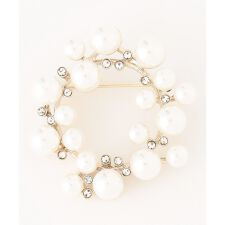 サークルパール調 ブローチ