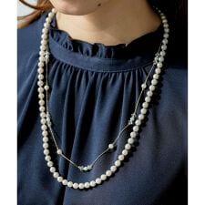 ジュエルパール調2連 ネックレス