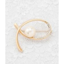 ジュエルラインパール調 ブローチ