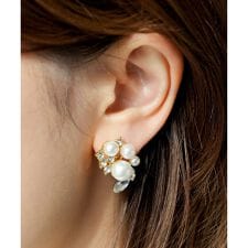 パール調ジュエル イヤリング