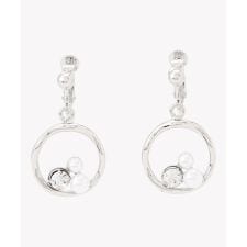 フープパール調ストーン イヤリング